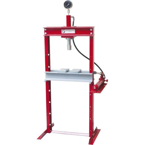 Holzmann – Presse hydraulique 20 tonnes – Vérin 48 mm – Course 190 mm – Zone de travail 0-988 mm – Manomètre inclus (1/3)