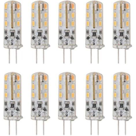 10 pièces G4 LED ampoule 1.5W DC12V blanc chaud 3000K 110LM Bi broches ampoules LED pour armoire éclairage cour (1/4)
