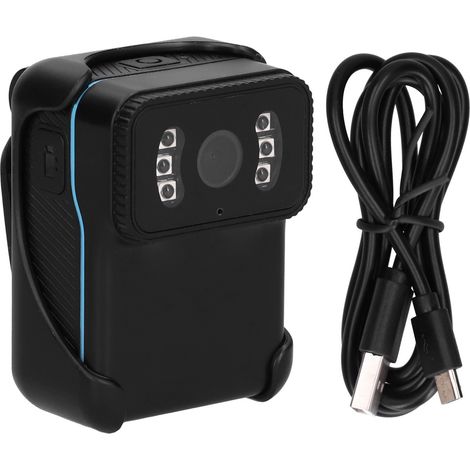 Caméra corporelle Wi-Fi HD avec vision nocturne, enregistreur DV cyclique, étanche et résistante à la poussière, pour les forces de l'ordre (bleue) (1/5)