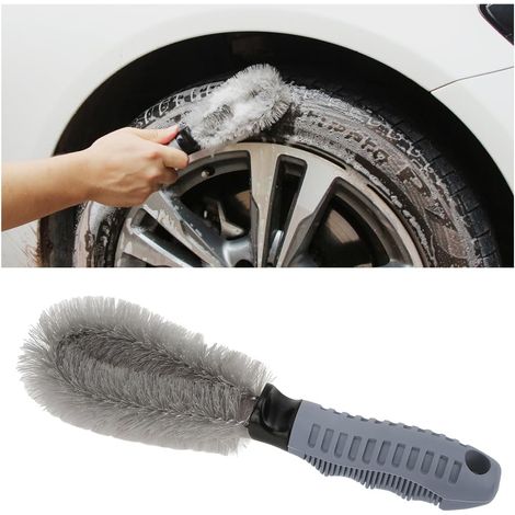Brosses De Nettoyage pour Roues De Voiture, Brosse à Jantes De Voiture pour Jantes, Brosse d'entretien Jantes Pneus Voiture, Outil Lavage Brosse Pneu pour Voitures, Moto Ou Vélo (1/5)