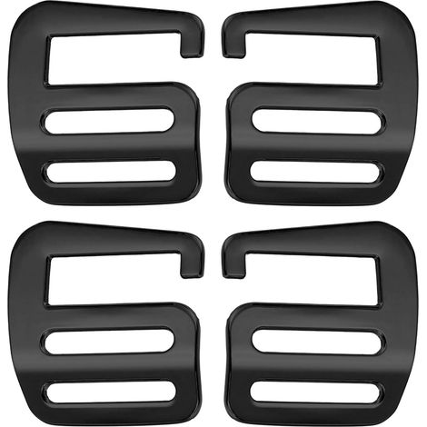 Crochets G Boucles Coulissantes Sangle 25mm, 2 Paires Crochets G Métalliques Boucles Sangle Clips Boucle Réglable pour Sangles Sac à Dos Ceintures Sangles Bagages Sangle, Noir (1/5)