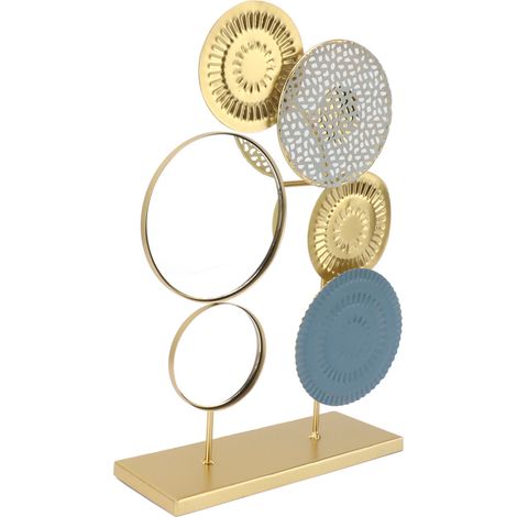 Décoration de table minimaliste en fer forgé à motif floral miroir, ornement créatif et moderne pour salon et chambre à coucher (1/5)