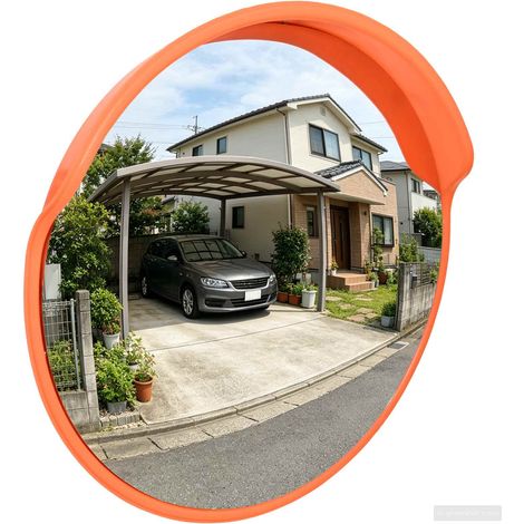 Miroir de circulation convex extérieur Orange Ø75 cm vidaXL