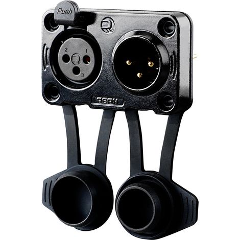 Rean AV RRX3MF-Z-012-1 XLR-Steckverbinder Stecker, Einbau, Buchse, Einbau Polzahl: 3  Schwarz 1 St.