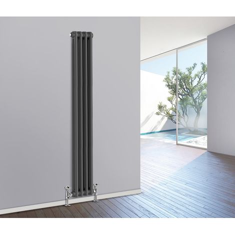 Traditional Radiator Cast Iron Style Radiator 2 Column Anthracite 1800 x 200mm