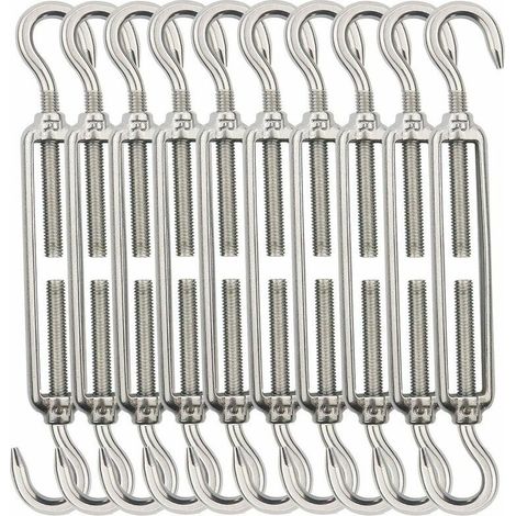 Wire puller, M5 puller, hook puller, 304 stainless steel puller for clothesline, hanging, railing puller - 10 pieces (1/5)