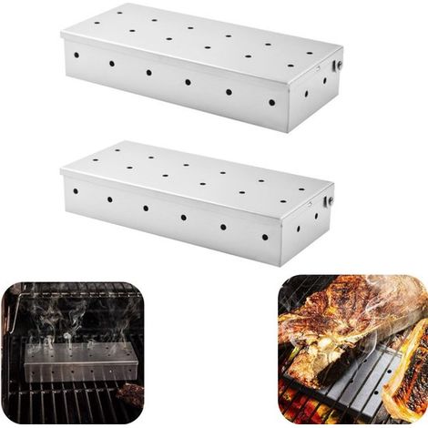 Boîtes de fumage pour barbecue lot de 2 - boîtes à copeaux 22 x 9,6 cm (1/5)