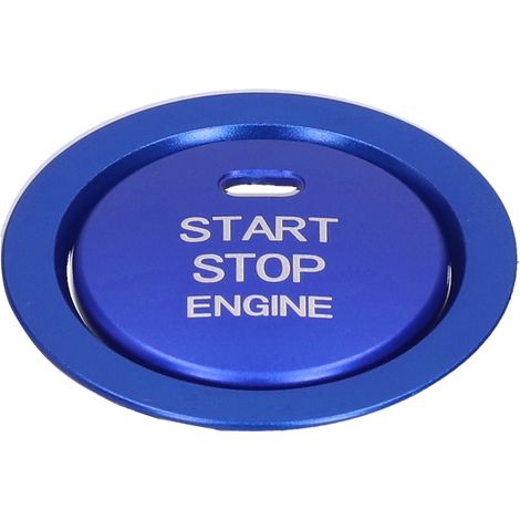 2-teiliger dekorativer Aluminiumrahmen für den Motorstart-/Stoppknopf, Fahrzeuginnenausstattung, Blau (1/5)