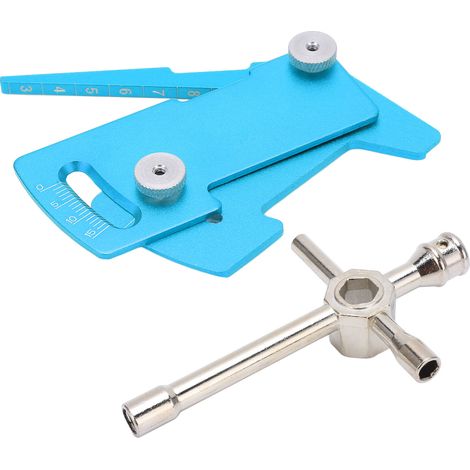 Clés en croix d'entretien, manchon large, outils hexagonaux multifonctions, kit de règle de positionnement 4x4 pour voiture RC, bleu (1/5)