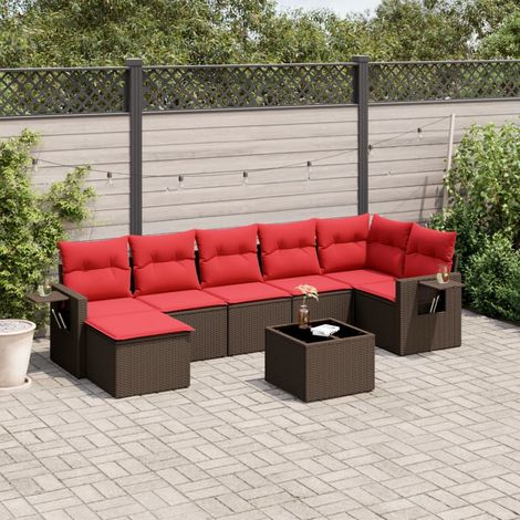 vidaXL Set Divani da Giardino 8 pz con Cuscini Marrone in (1/5)