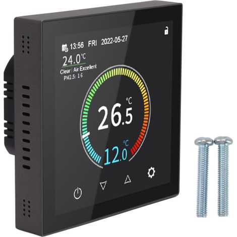 Smart Thermostat 480x480 TFT IPS, wall-mounted data storage, secure digital Wi-Fi for indoor and office use, 90-240V EU plug (1/5)