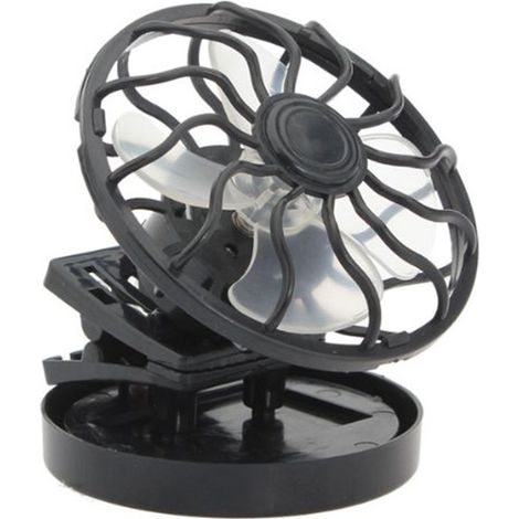 Solarbetriebener Ventilator, aktiviert durch Sonnenlicht, Mini-Clip zum Energiesparen, leiser Betrieb, ideal für Camping, Reisen, Angeln, Klettern, Schwarz