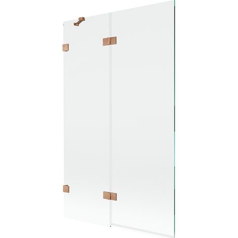 Mexen Lunar mampara de ducha de 2 paneles izquierdo 110 x 150 cm, transparente, cobre cepillado - 897-110-100-65-00-L (1/5)