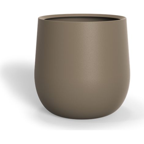 Adezz Lora Pflanzgefäß Fiberglas Pflanzkübel Blumenkübel 80x80 cm beigegrau