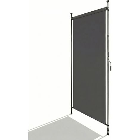 Store vertical extérieur à pince, rétractable, sans perçage, pare-vue et coupe-vent pour balcon et terrasse, hauteur réglable, gris anthracite CHICFURN (1/5)