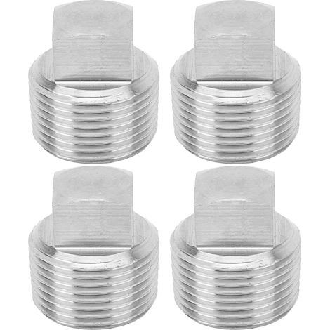 de 4 bouchons à tête carrée en acier inoxydable 316 embouts