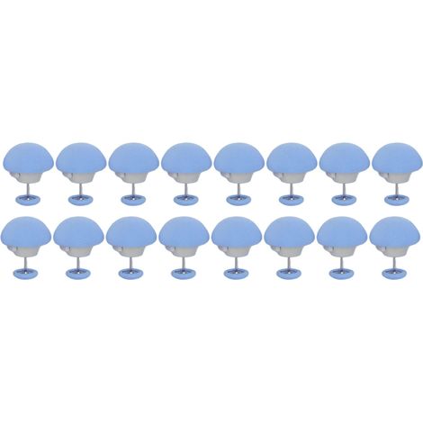 Lot de 16 pinces de fixation pour couette et drap-housse, en forme de champignon, en plastique, pour coussins et housses de couette (bleu).