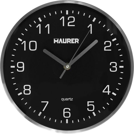 Orologio da parete Ø250x45mm in metallo e plastica nei colori nero, grigio e bianco