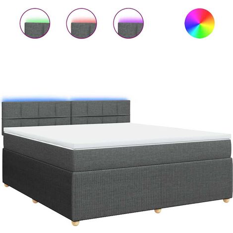 Maison Exclusive - Giroletto a Molle con Materasso Grigio Scuro 180x200 cm Tessuto (1/5)