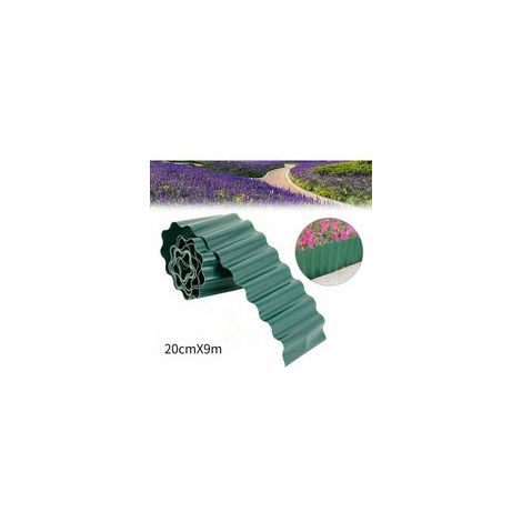 Bordura flessibile in plastica per giardino, 9 m x 20 cm – Resistente alle intemperie – Facile da tagliare per una bordatura precisa (1/4)