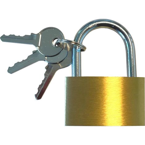 Cadenas de sécurité, 50 mm, en laiton, pour installation domestique et usage quotidien, adapté à une protection fonctionnelle et à un rangement sécurisé.-AquaForge (1/2)