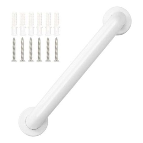 Barre d'appui de douche en acier blanc, 30 cm, pour les accoudoirs de la baignoire pour personnes âgées (1/5)