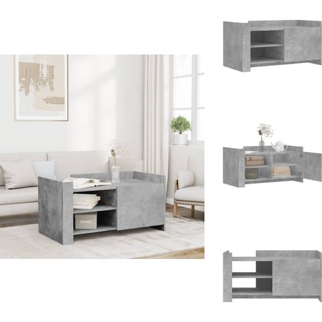 Couchtisch Betongrau 100x50x50 cm Holzwerkstoff - Couchtisch - Wohnzimmertisch - Holzmöbel - Sideboard - TV-Tisch (1/5)