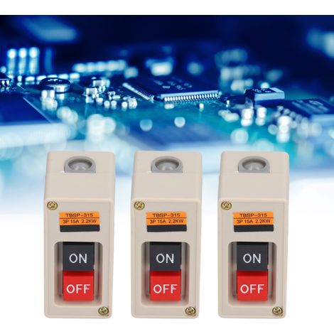 Interrupteur à bouton-poussoir BERM TBSP-315 pour le démarrage de moteurs triphasés, interrupteur d'alimentation pour équipements, 380 V/15 A (1/5)