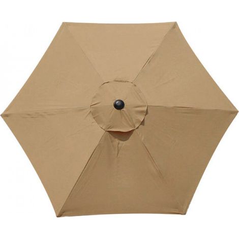 Auvent de Rechange pour Parasol de Terrasse de 3 M, Housse de Parasol de Jardin, Auvent de Parasol de Table de Marché avec 6 Nervures(Kaki) (1/5)