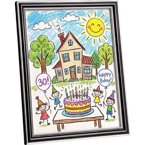 Cornice Poster Legno Retro Vintage Nero 20 x 25 cm (1/4)
