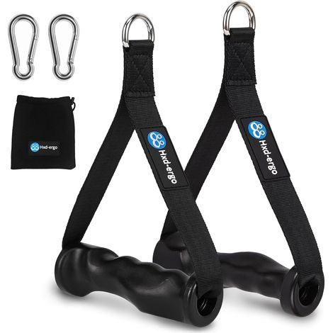 2 Poignée Ergonomique,TPE Antidérapant,Anneau D Acier,Musculation Cable,Poulie Fitness