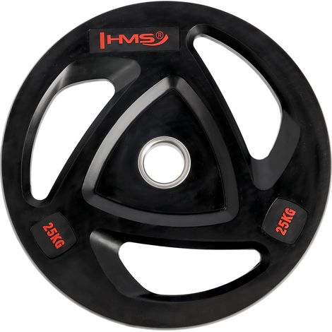 Disco de peso olímpico negro de 25 kg