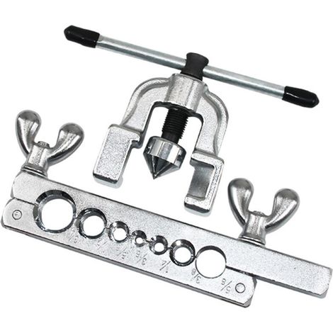 SJLERST Ensemble d'outils d'évasement pour tubes, tuyaux en cuivre, conduites de frein, 7 matrices de 3/16'', 1/4'', 5/16'', 3/8'', 1/2'', 5/8'', 3/4'' Kit en CVC