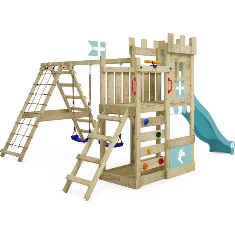 Wickey Aire De Jeux Turboflyer Avec Toboggan Vert