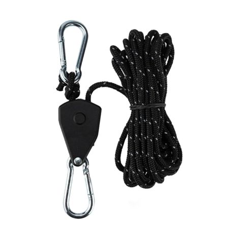 Corda di fissaggio a cricchetto da 5 metri, cinghie regolabili riflettenti per tendalino/veranda, ganci retrattili, ganci rinforzati, per campeggio e lampade per coltivazione. (1/2)