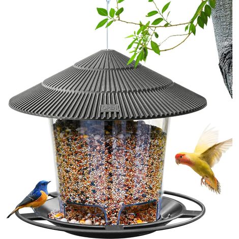 Vogelfutterstation Zum Aufhängen,820ml Faltbarer Vogelfutterspender zum Aufhängen,Futterhaus für Vögel Hängend Kunststoff,Wildvogel Futterspender Wetterfest,Vogelfutterhaus,für Balkon Garten (1/5)