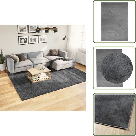 Tappeto per soggiorno - vidaXL Tappeto OVIEDO a Pelo Corto Antracite 200x280 cm - Tappeto per camera da letto