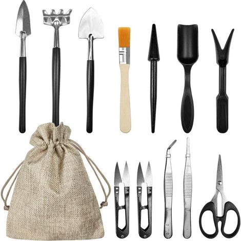 13-teiliges Gartenwerkzeug Set mit Aufbewahrungsbeutel für Bonsai und Pflanzenpflege (1/5)