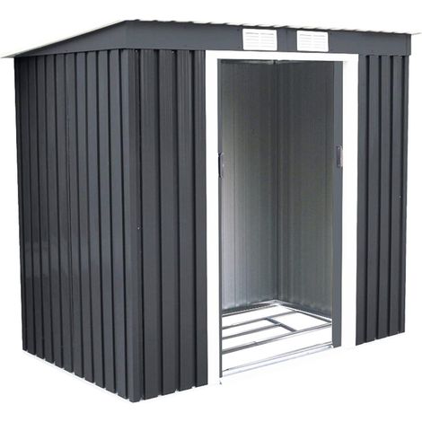 COSTWAY Abri de Jardin en Métal 2,7㎡ Cabane/Remise de Jardin Stockage Rangement de Vélo Outils 213 x 130 x 173 cm Gris (1/5)