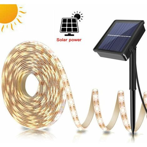 VURAHOME – Solar-LED-Lichterkette für den Außenbereich, 5 m, 150 LEDs, wasserdicht, für Haus, Garten, Schaufenster, Hochzeiten, Weihnachten – Warmweiß (1/5)