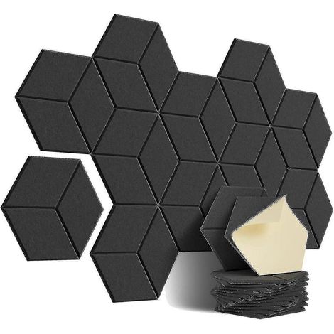 Lot de 12 panneaux acoustiques en mousse auto-adhésive, pour l'isolation phonique et le traitement acoustique. (1/5)