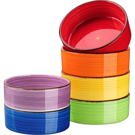 Ensemble de bols, céramique peinte à la main, collection de 6 à 12 pièces, Couleur mélangée, 6PCS (1/2)