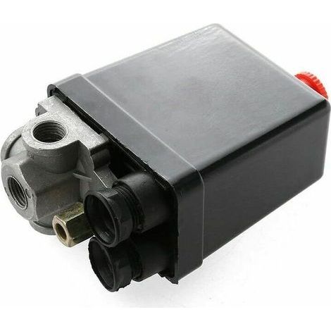 Vanne de commande pressostat compresseur air 4 voies 240 V 20 A, réglage 175 PSI / 12 bar, montage facile (1/4)