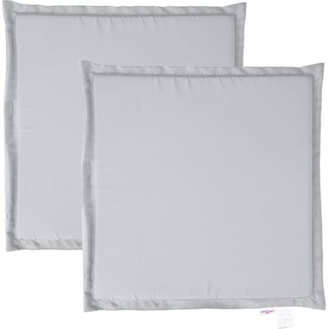 Coussins de jardin, lot de deux, gris clair, 45 x 45 x 2 cm, carrés (1/5)