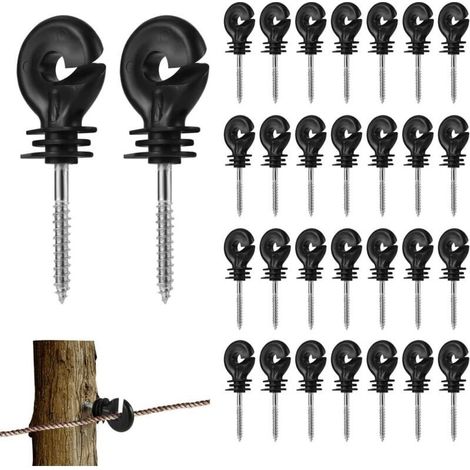 50x isolateur annulaire Classic, Excellente qualité, Couleur Noire pour clôture électrique (1/5)