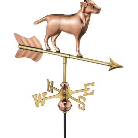 Cottage Labrador Copper Weathervane - H 62 x W 53 x L 28 cm-