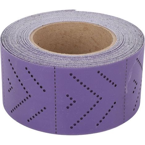 Rouleau de papier de verre céramique violet - 70 mm x 12 m - Pour le ponçage du bois, le décapage, le ponçage automobile, la réparation de carrosserie - Grain 120