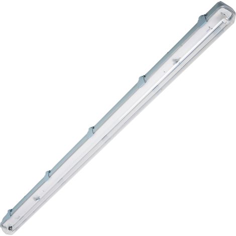 BeMatik - Ecran étanche pour tube LED 1 x 1200 mm avec raccordement à deux extrémités IP65 T8 G13 (1/5)