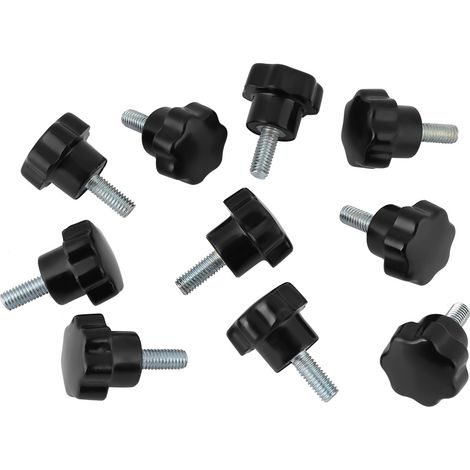 Ensemble de 10 vis à tête étoilée en plastique M516, accessoires pour machines-outils, noir (1/5)