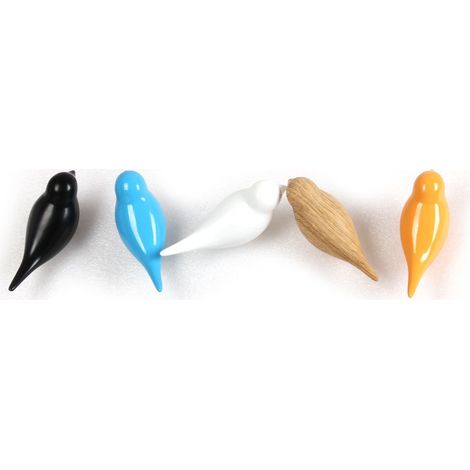 Set mit 5 Kleiderhaken aus Kunstharz – Hochwertige, dekorative Wandhaken in Vogelform für Kunst, Hüte, Handtücher, Taschen und als Geschenk. (1/5)